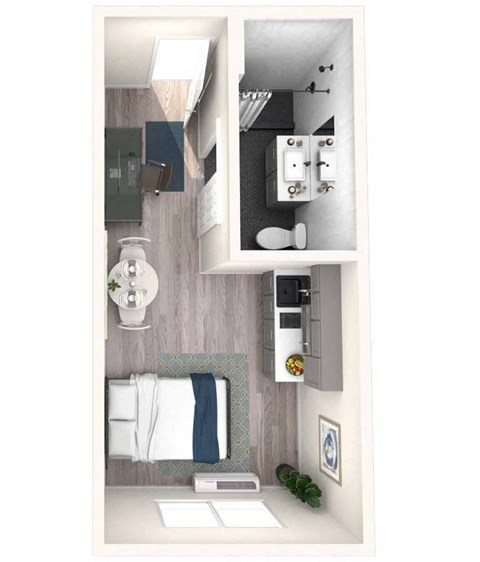 The Rivet ADA Studio Floor Plan